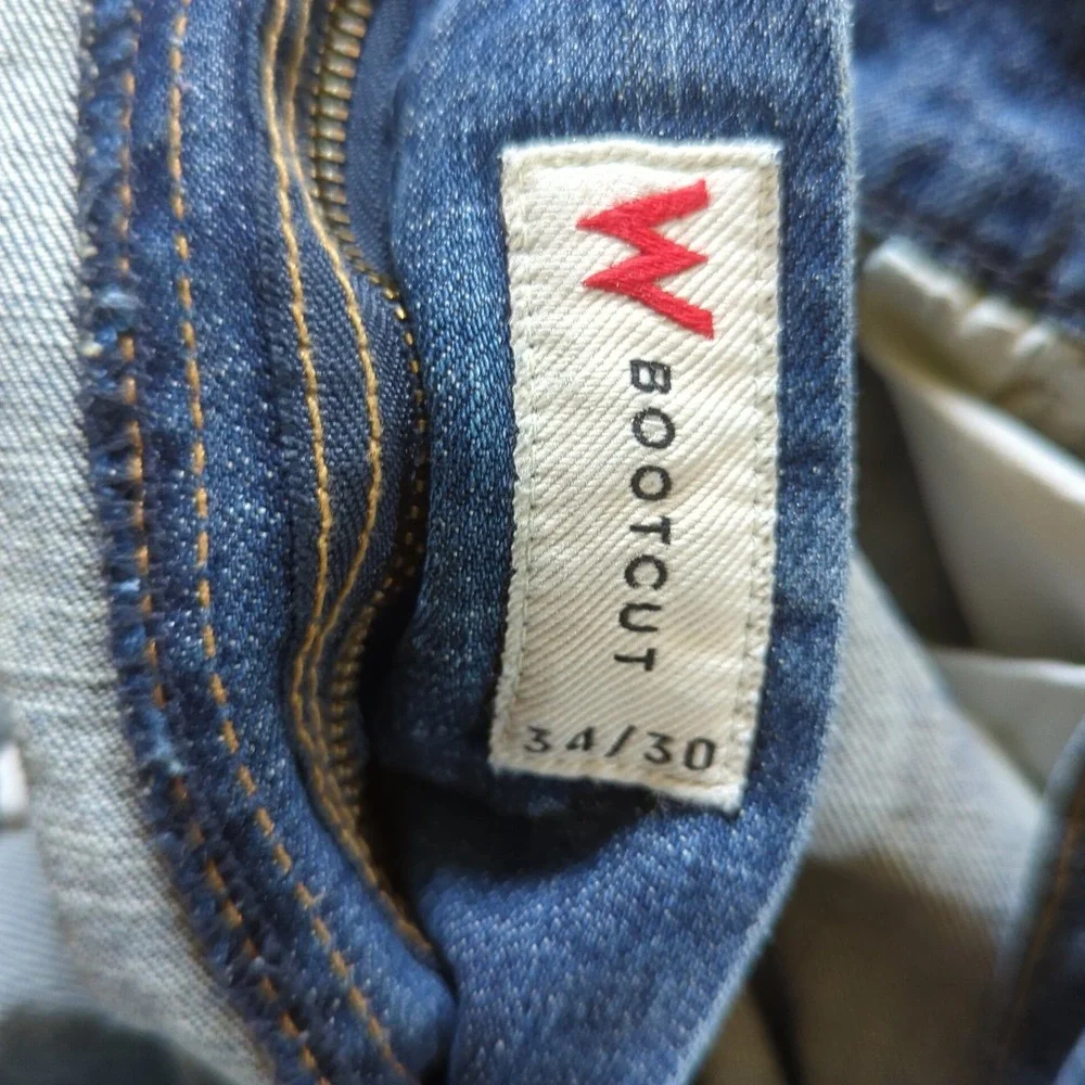Wrangler‎ Bootcut Jeans Mens 34x30 Blue Excellent Medium Wash Stretch Denim
